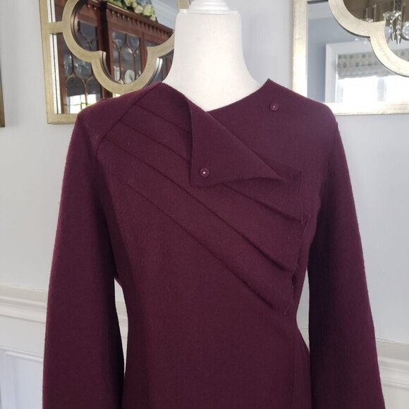 NWOT Beyond Threads Malbec Pleated Serena Peruvian Alpaca Wool Sweater Jacket LG - Picture 3 of 16